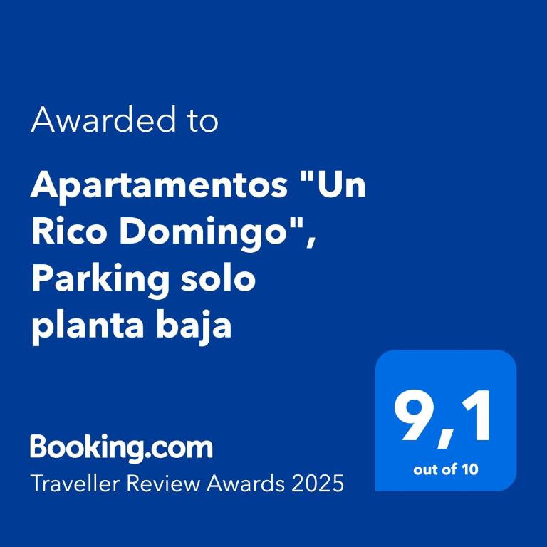 Certifikát, ocenenie alebo iný dokument vystavený v ubytovaní Apartamentos "Un Rico Domingo", Parking solo planta baja