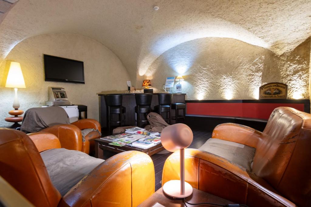 Posezení v ubytování Hotel du Clocher