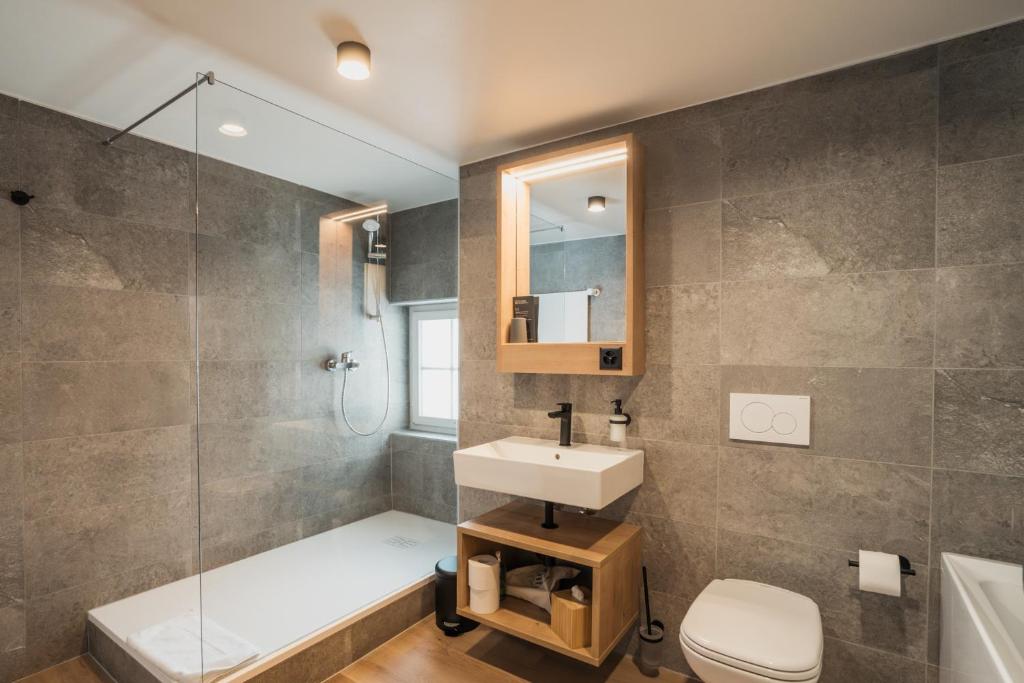 Koupelna v ubytování Hotel Brocco & Posta