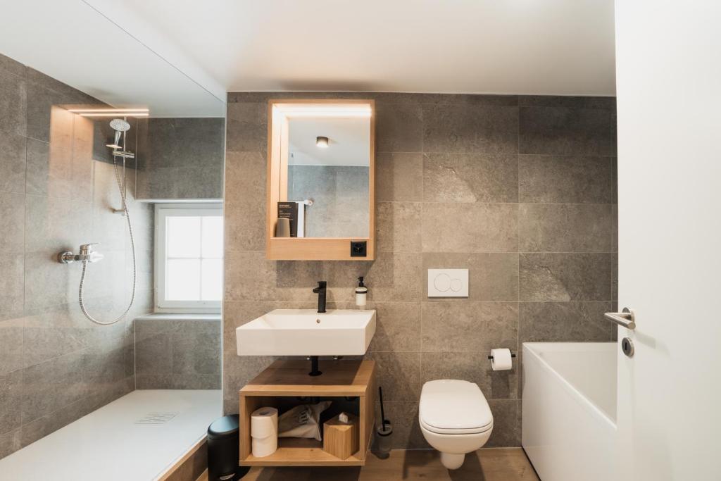 Koupelna v ubytování Hotel Brocco & Posta