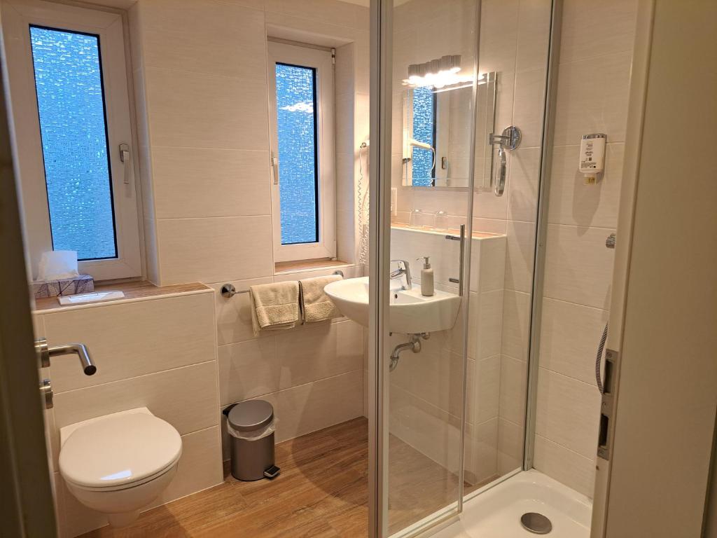 Koupelna v ubytování Pension & Ferienhaus Latröpchen