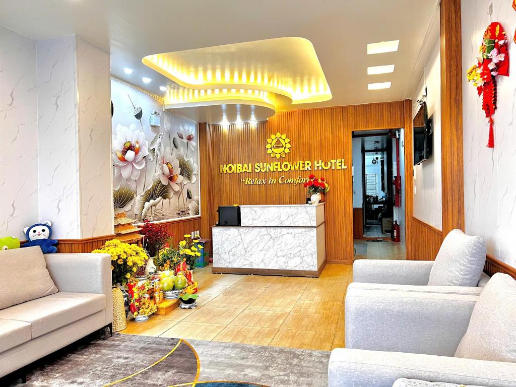 Posezení v ubytování Noi Bai Sunflower Hotel