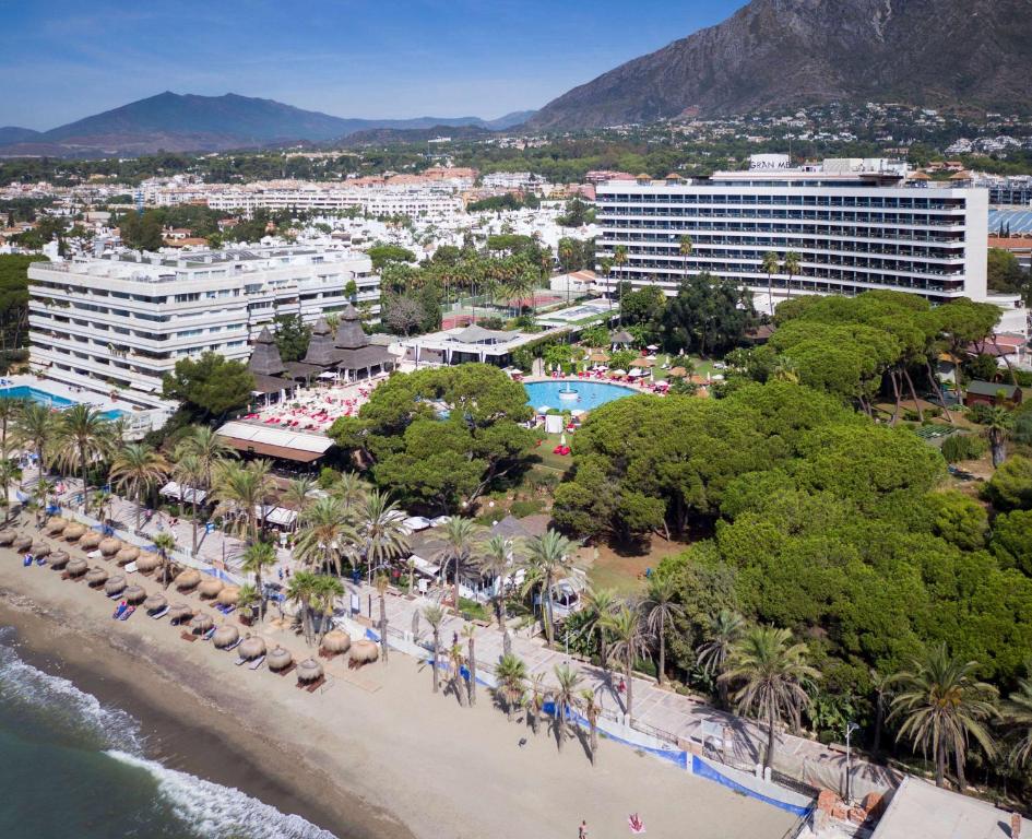 an aerial view of a resort and a beach at Hotel Don Pepe Gran Meliá in Marbella