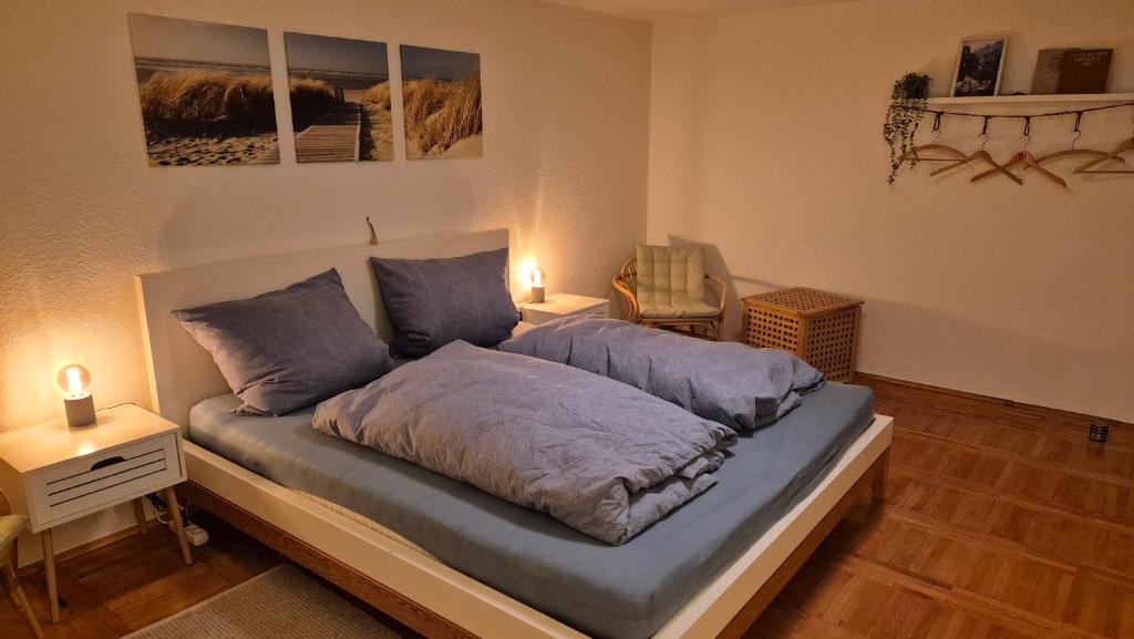 Postel nebo postele na pokoji v ubytování Am Trebeteich