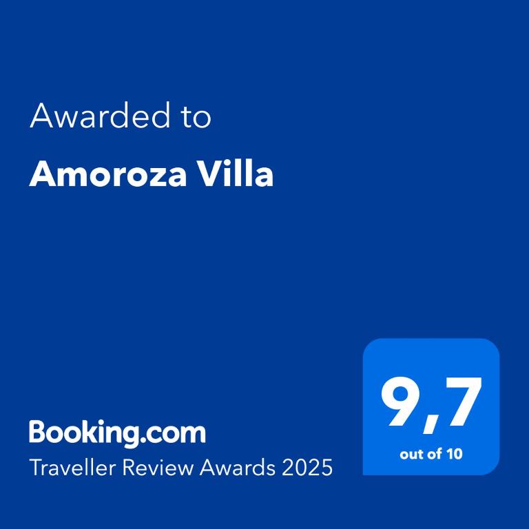 Certifikát, ocenenie alebo iný dokument vystavený v ubytovaní Amoroza Villa