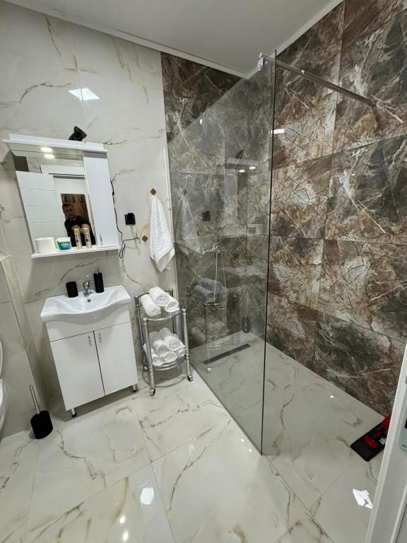 Koupelna v ubytování Apartman sa djakuzijem