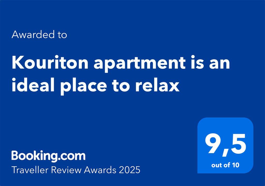 Certifikát, hodnocení, plakát nebo jiný dokument vystavený v ubytování Kouriton apartment is an ideal place to relax