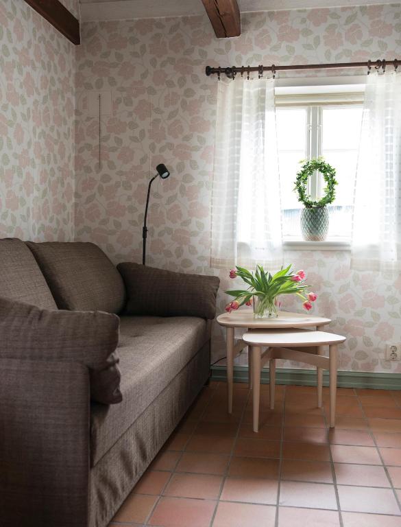 Posezení v ubytování Munkamöllan Logi Skåne Tranås