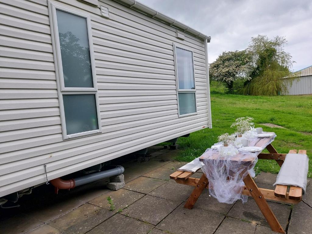 Zahrada ubytování Blue Lagoon Caravans Craig Tara Ayr