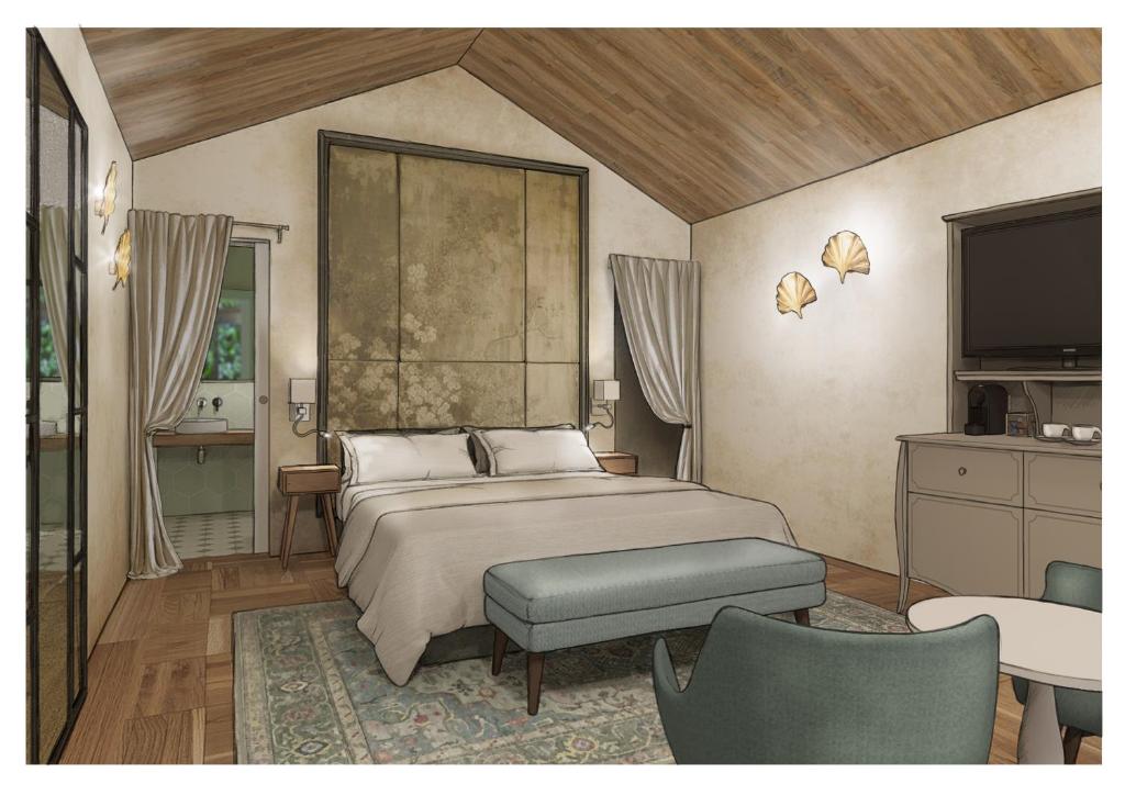 Postel nebo postele na pokoji v ubytování Locanda Sandi