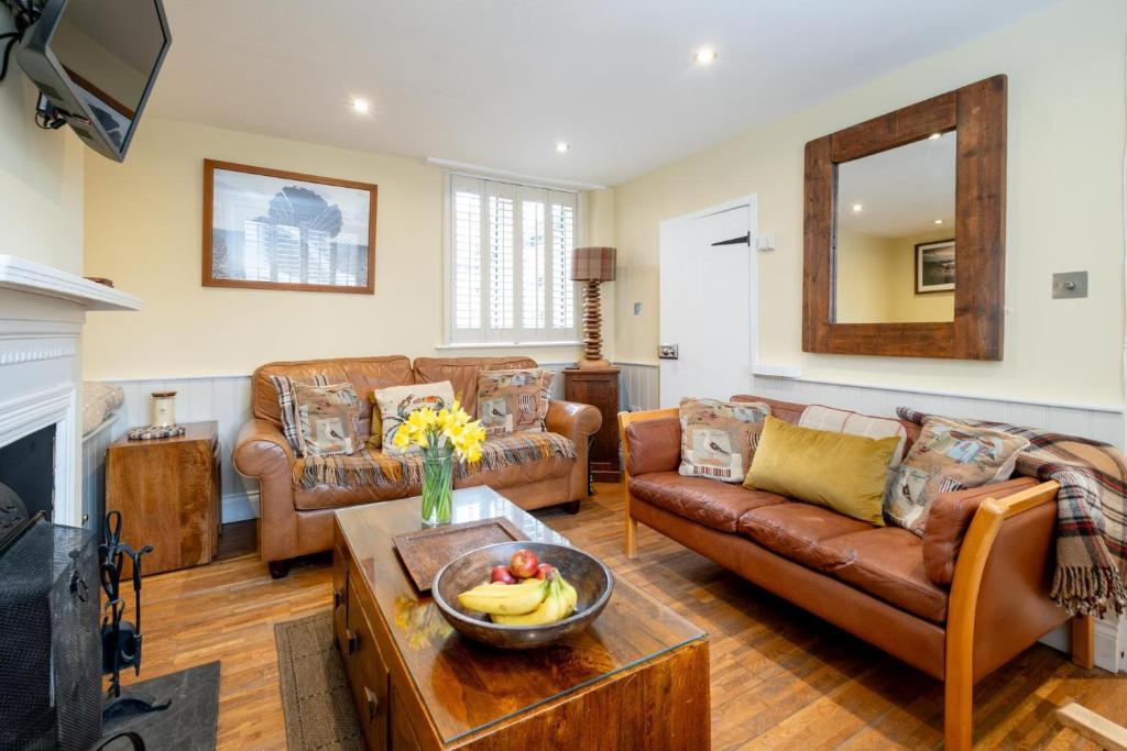 Ruang duduk di Pebble Cottage - 6 Victoria Rd - Aldeburgh Coastal Cottages