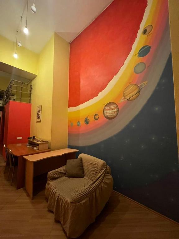 Posezení v ubytování Galaxy Hostel