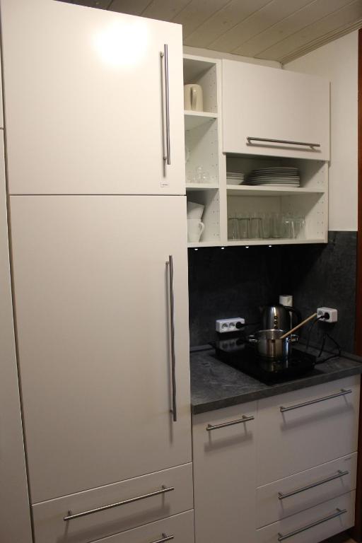 Kuchyň nebo kuchyňský kout v ubytování Appartement 21