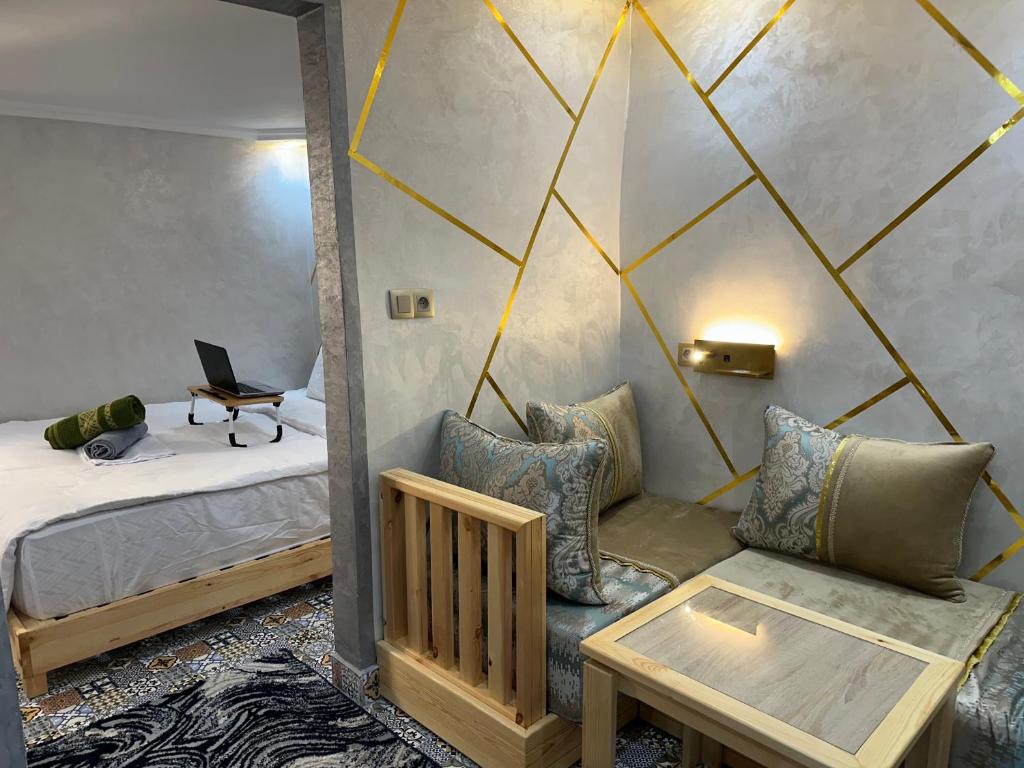 Ένα ή περισσότερα κρεβάτια σε δωμάτιο στο Surf home Appartement