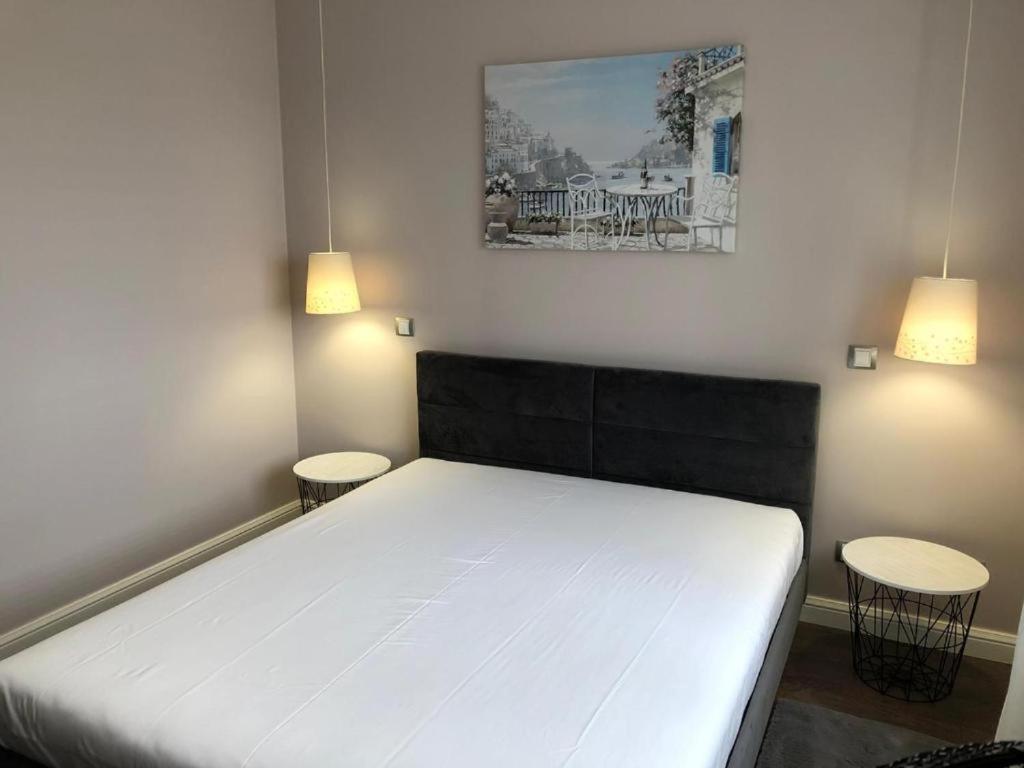 Posteľ alebo postele v izbe v ubytovaní Apartamenty Plaza Słupca