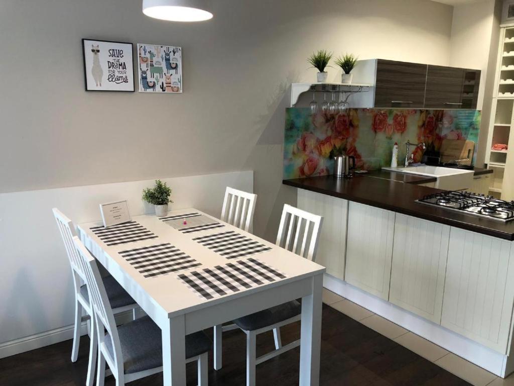 Kuchyňa alebo kuchynka v ubytovaní Apartamenty Plaza Słupca