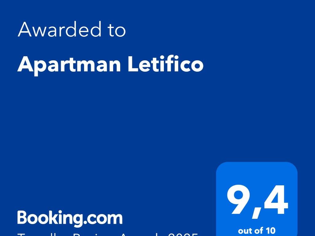 Certifikát, ocenenie alebo iný dokument vystavený v ubytovaní Apartman Letifico