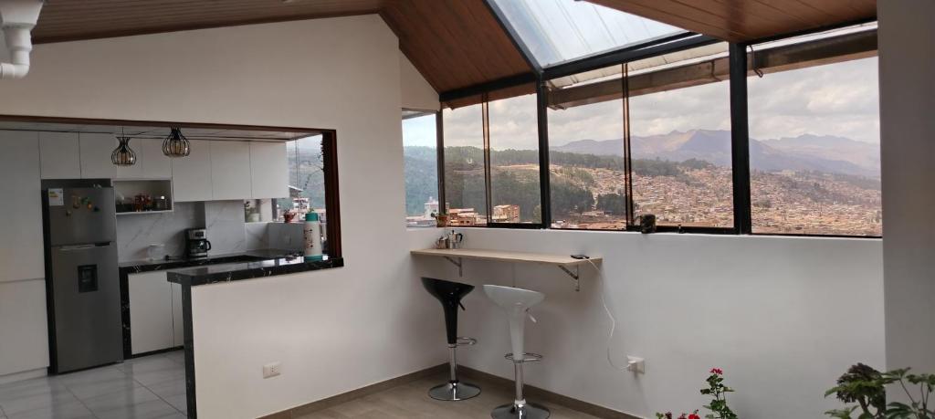 Nespecifikovaný výhled na hory nebo výhled na hory při pohledu z apartmánu