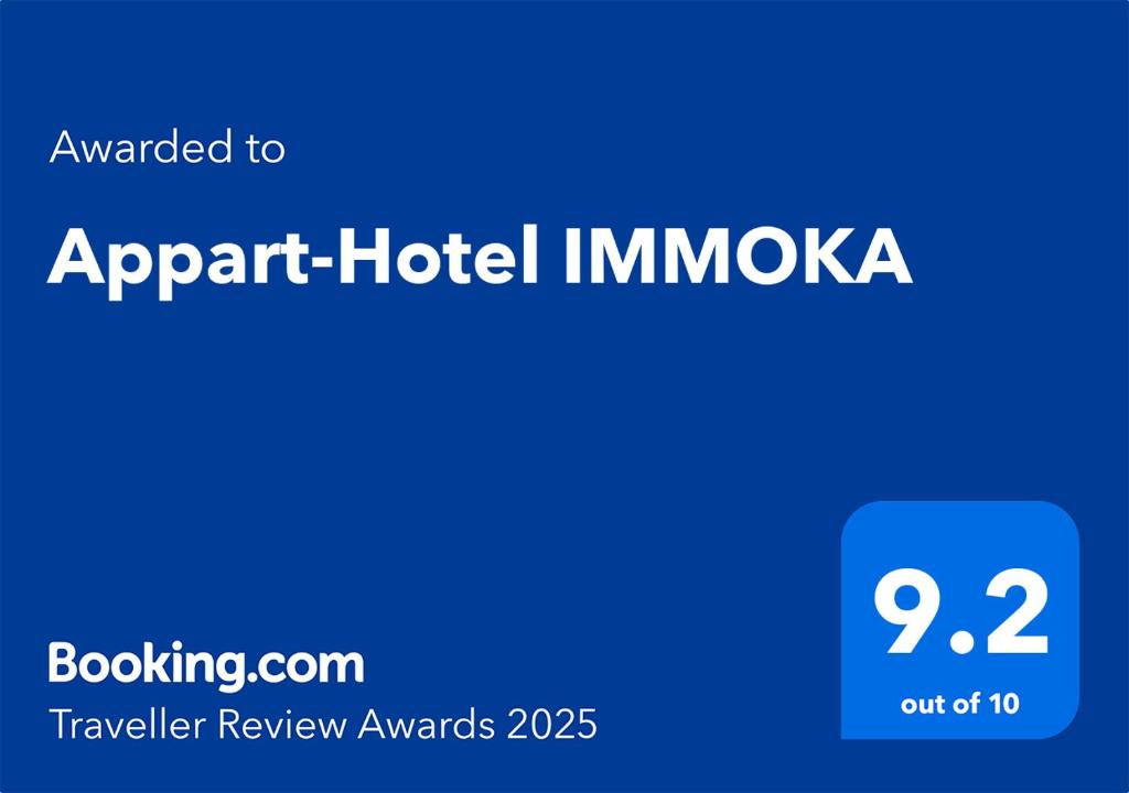 Certifikát, hodnocení, plakát nebo jiný dokument vystavený v ubytování Appart-Hotel IMMOKA