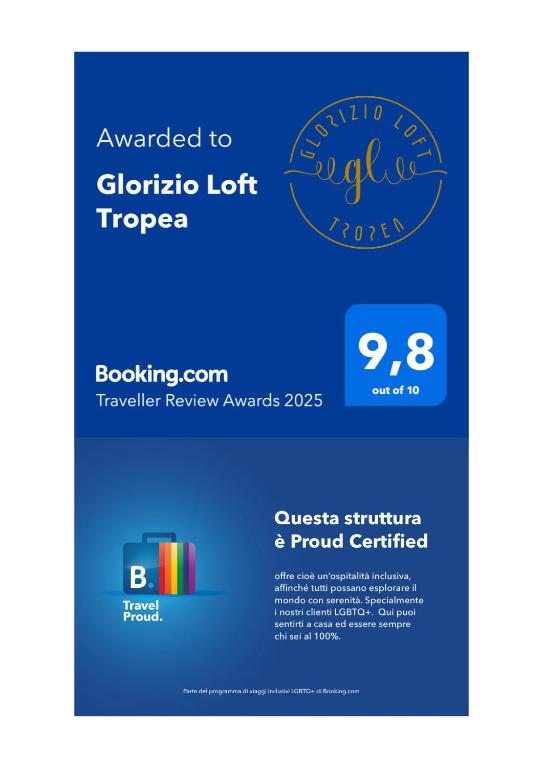 Certyfikat, podpis lub inny dokument wystawiony w obiekcie Glorizio Loft Tropea