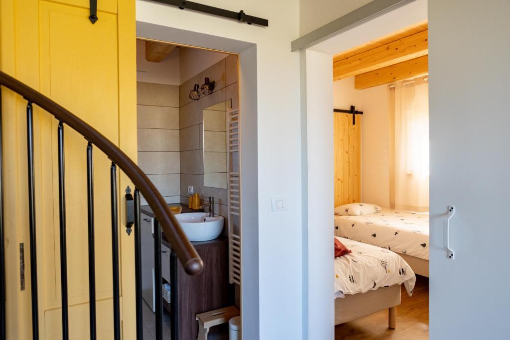 Postel nebo postele na pokoji v ubytování BEe in foREST
