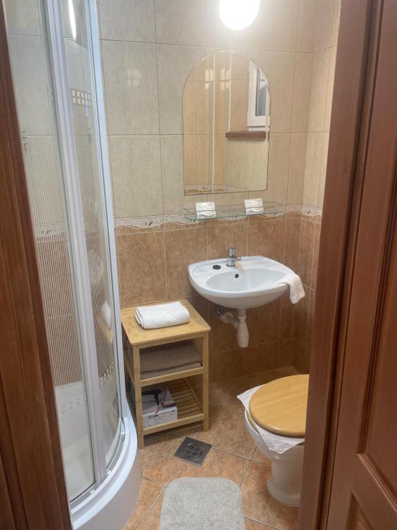 Koupelna v ubytování Rózsakert Apartmanház