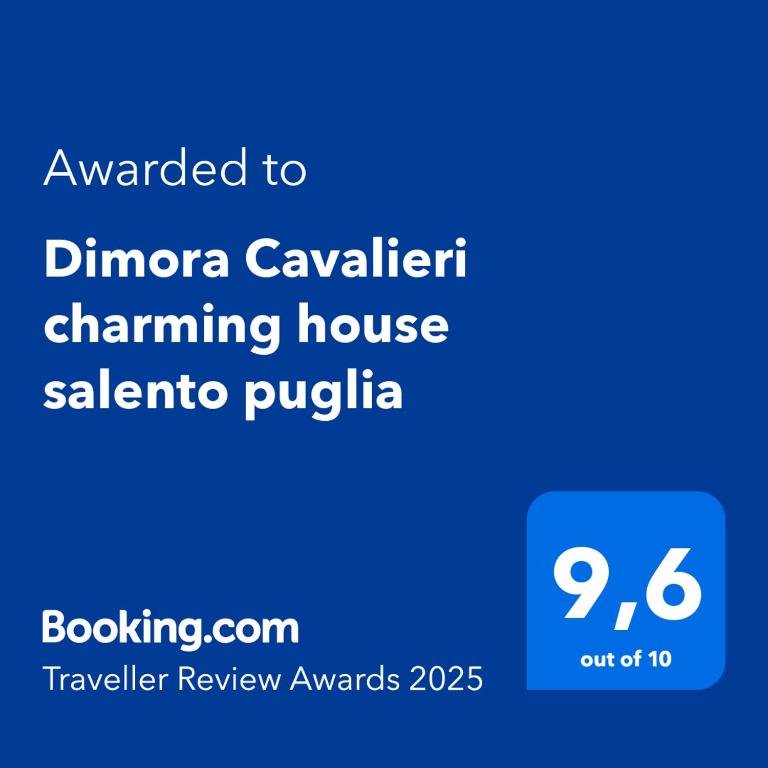 Certifikát, hodnocení, plakát nebo jiný dokument vystavený v ubytování Dimora Cavalieri charming house salento puglia