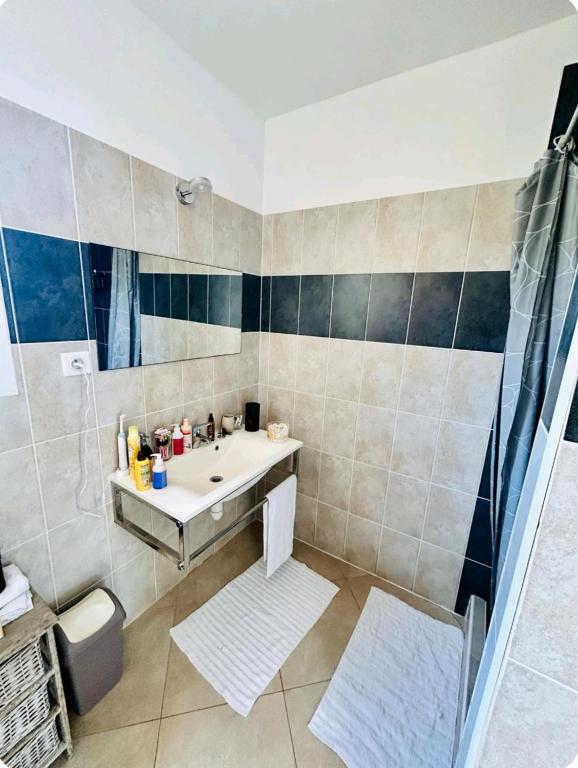 Koupelna v ubytování Appartement F3(70m²) vue sur la mer