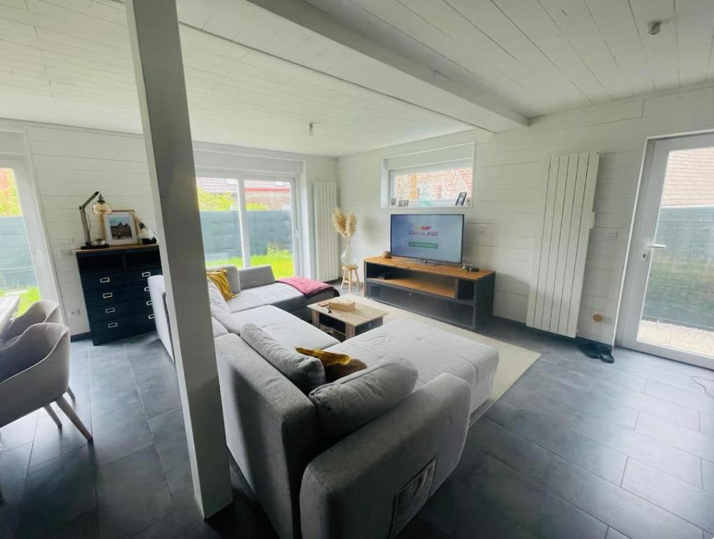 Postel nebo postele na pokoji v ubytování Chambre atypique
