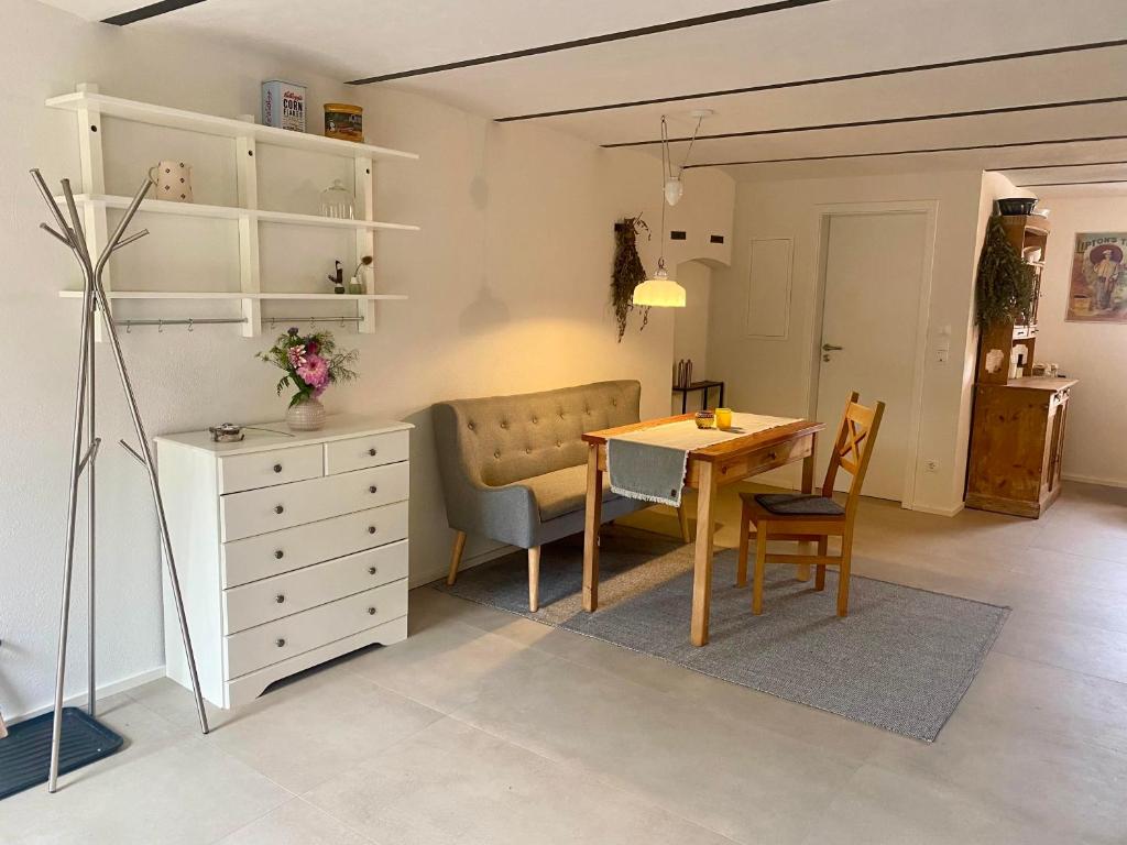 Posezení v ubytování Scheunen-Loft am Gelbachtal