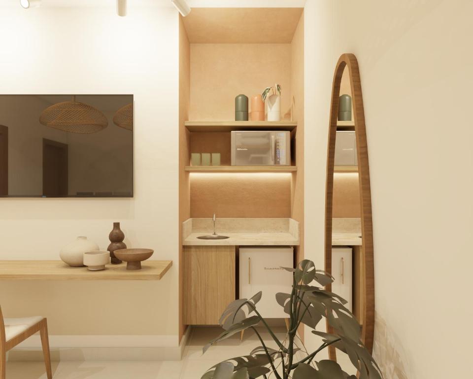 Kuchyň nebo kuchyňský kout v ubytování Nari Guest Room