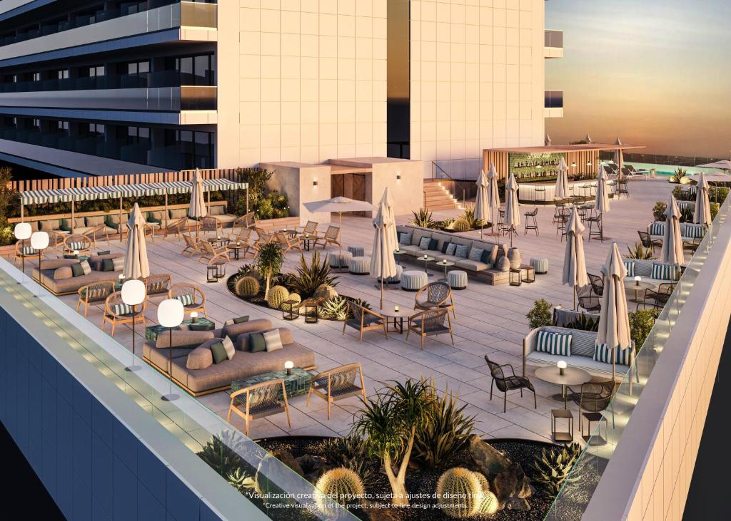 Uma visão geral de Calpe ou uma vista da cidade tirada do hotel