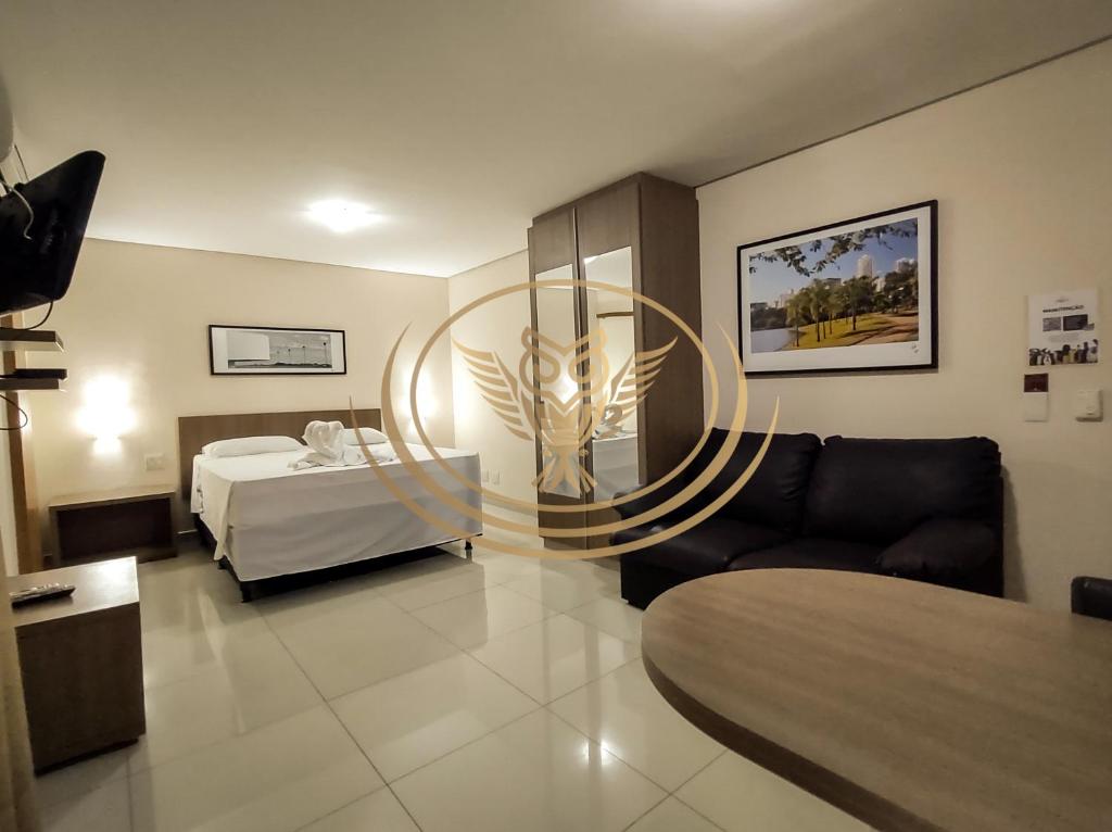 Postel nebo postele na pokoji v ubytování Coruja Imob - Flat Crystal Place