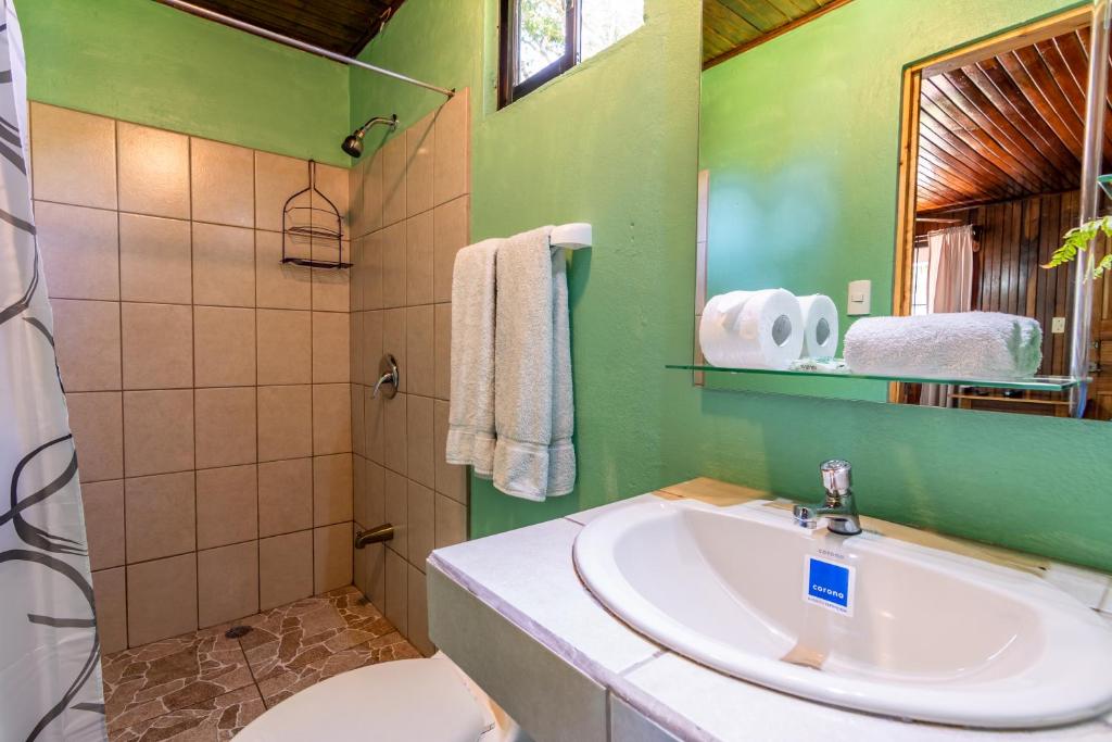 Koupelna v ubytování Cabinas Arrecife