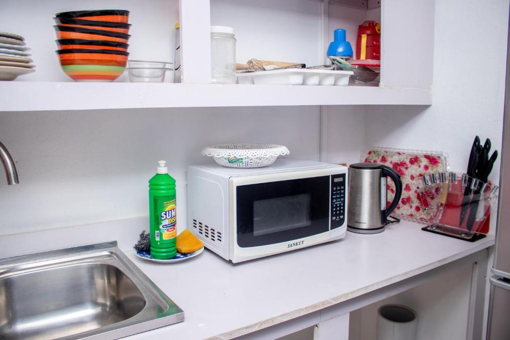 Kuchyň nebo kuchyňský kout v ubytování PRI Studio Apartment