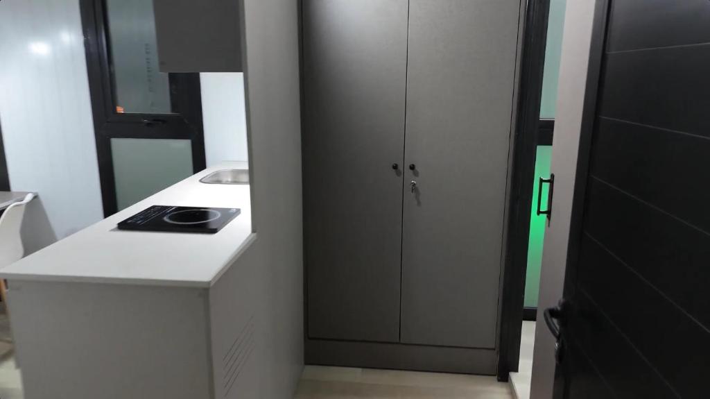 Kuchyň nebo kuchyňský kout v ubytování Greenboxaparts
