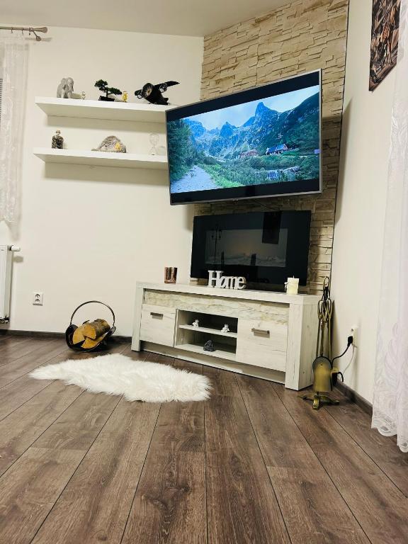 TV a/nebo společenská místnost v ubytování Apartment under the High Tatras