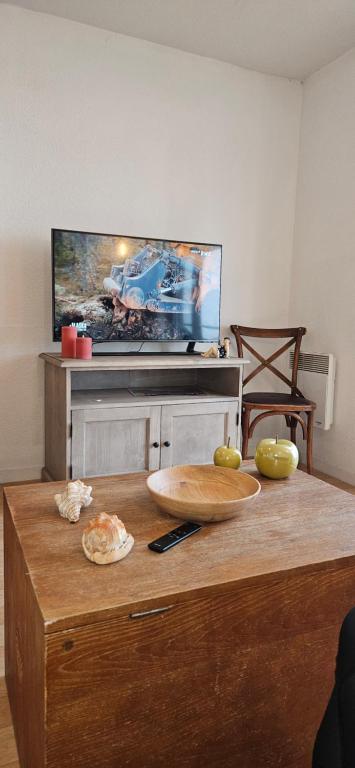 TV a/nebo společenská místnost v ubytování Le panoramique