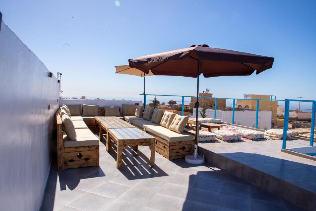 Balkón nebo terasa v ubytování Single fin taghazout surf & stay