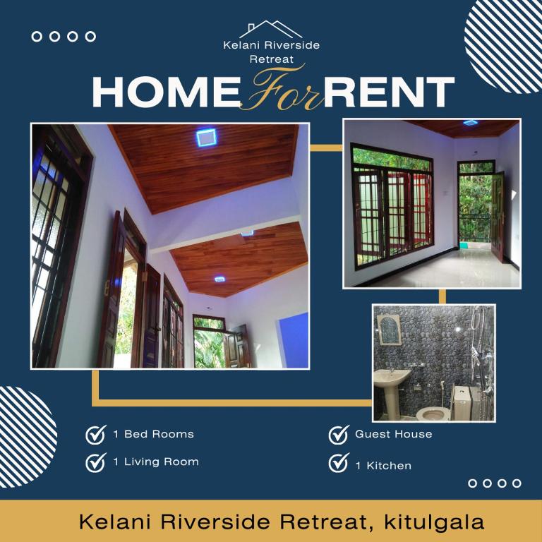 a collage of pictures of a home for rent at Kelani Riverside Retreat in Kitulgala