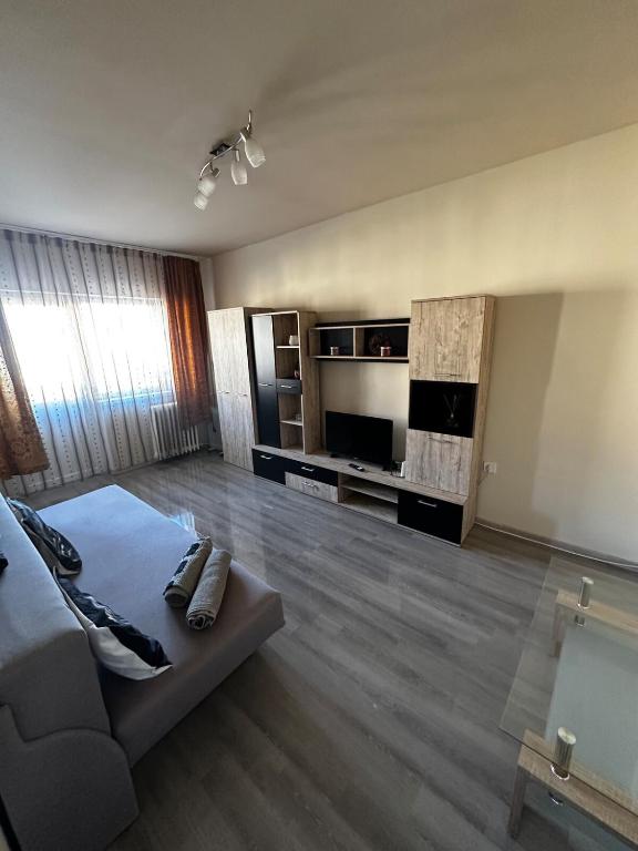 a large room with a bed and a couch in it at Magic Apartmens in Miercurea-Ciuc