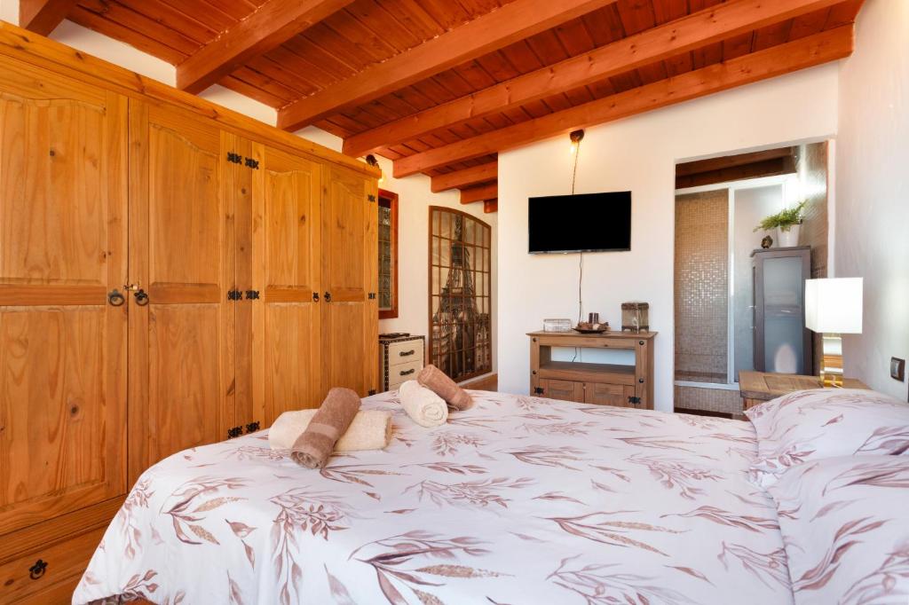 Postel nebo postele na pokoji v ubytování Apt Rural Zona Céntrica Isla