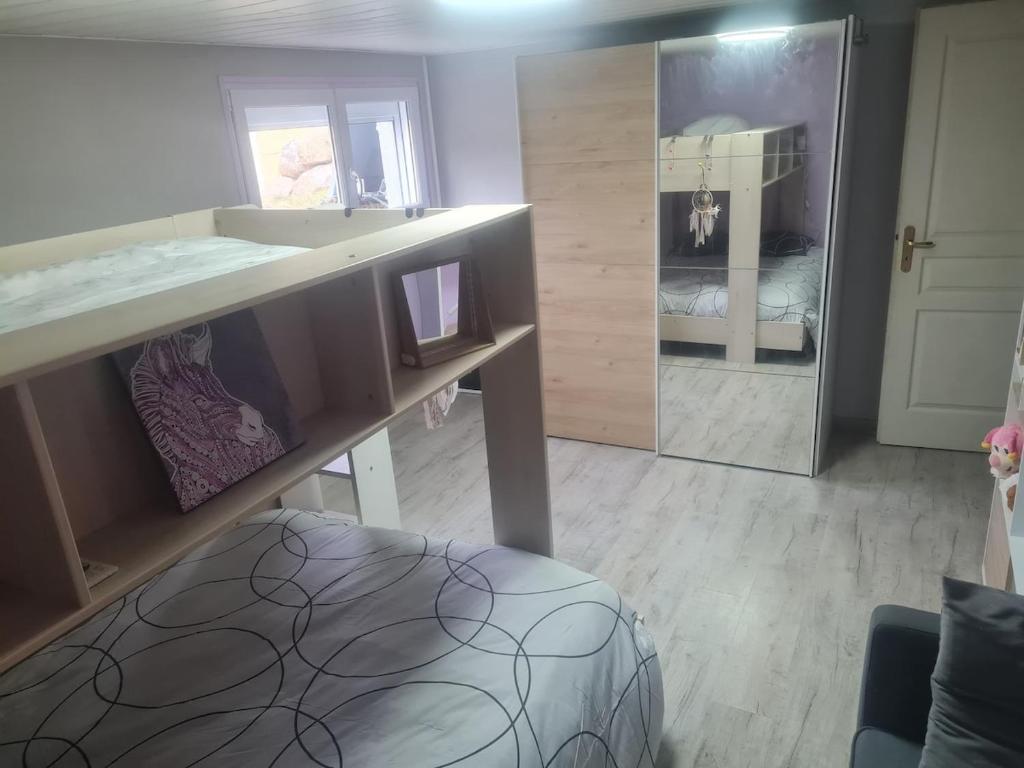 Postel nebo postele na pokoji v ubytování Gîte Le Canaillou