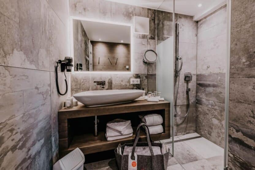 Koupelna v ubytování Hotel Oberforsthof