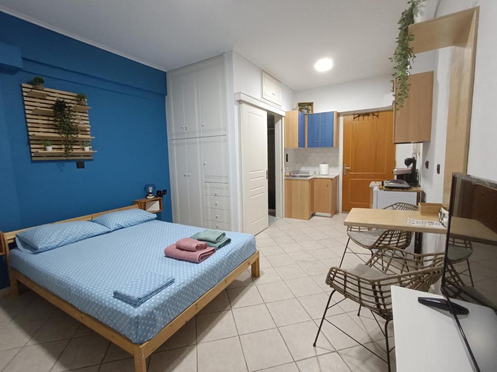 Kuchyň nebo kuchyňský kout v ubytování Blue Lagoon Studio 2