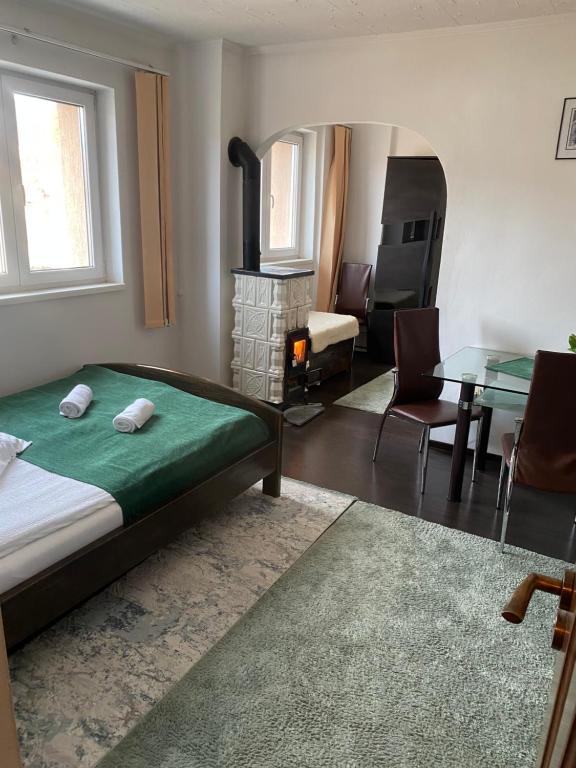 Postel nebo postele na pokoji v ubytování Apartament Borsec