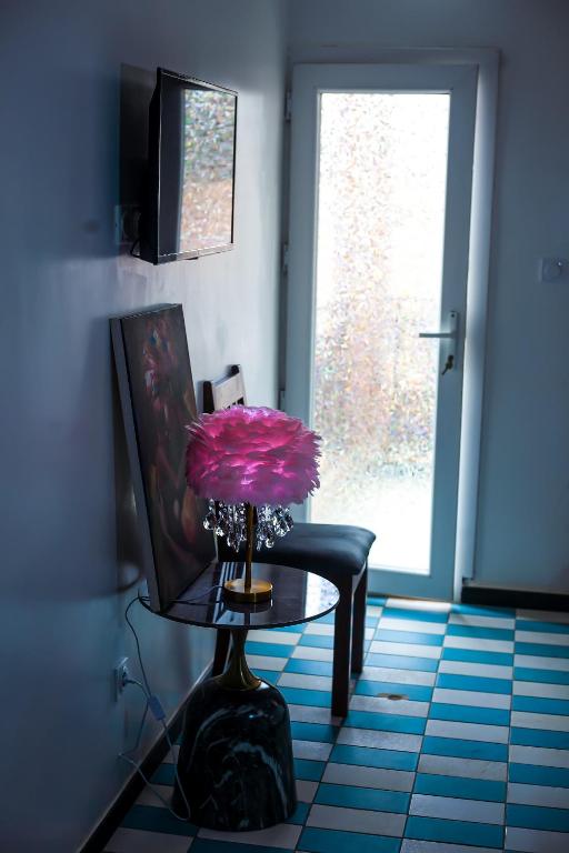 TV a/nebo společenská místnost v ubytování flamboyant hôtel