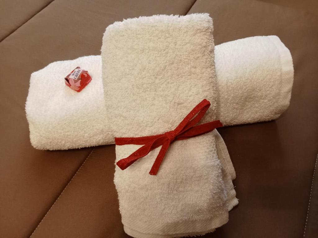 アヴェッツァーノにあるMarruvium 1937'sの赤いリボンの付いたトイレットペーパー