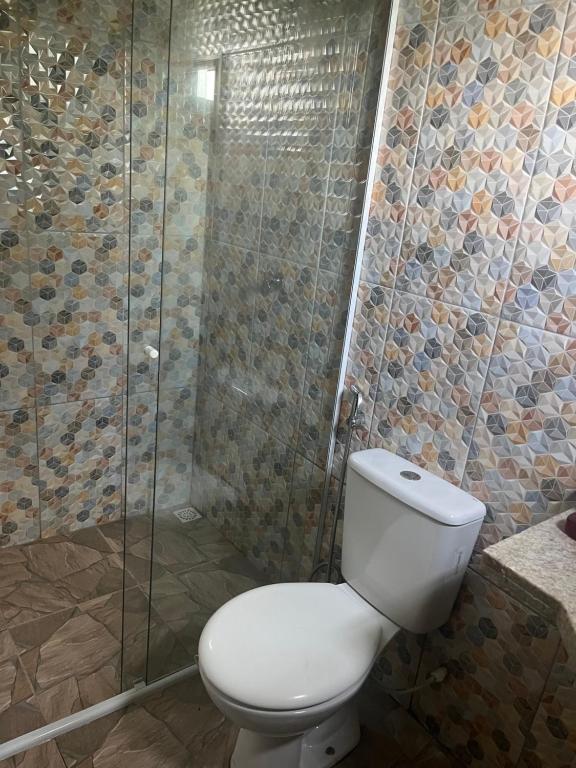 Koupelna v ubytování Chalé Encantos do Una