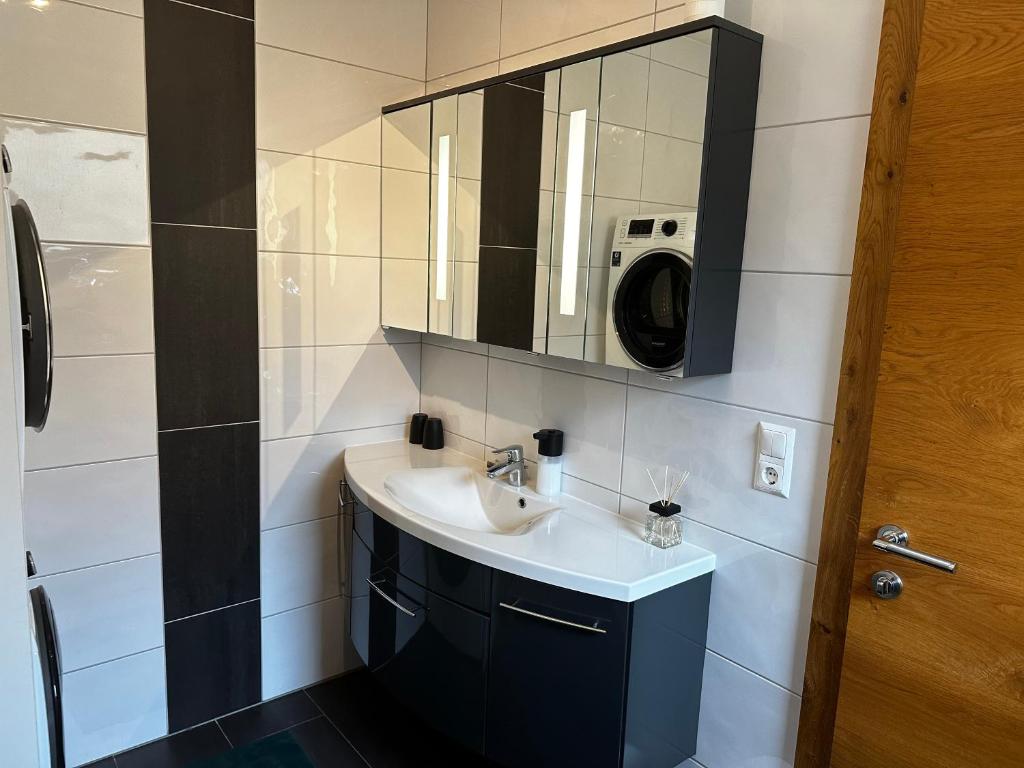 Koupelna v ubytování Ferienwohnung Mölltaler Bergblick
